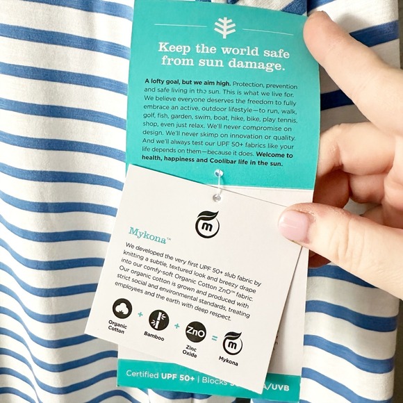 Coolibar Samoa Bay Cover-up UPF Long Sleeve Dress Women's Size Small NEW - Picture 8 of 13